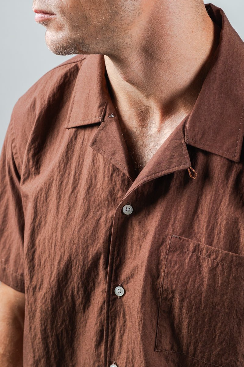 Brown Supima Cotton Camp Collar
