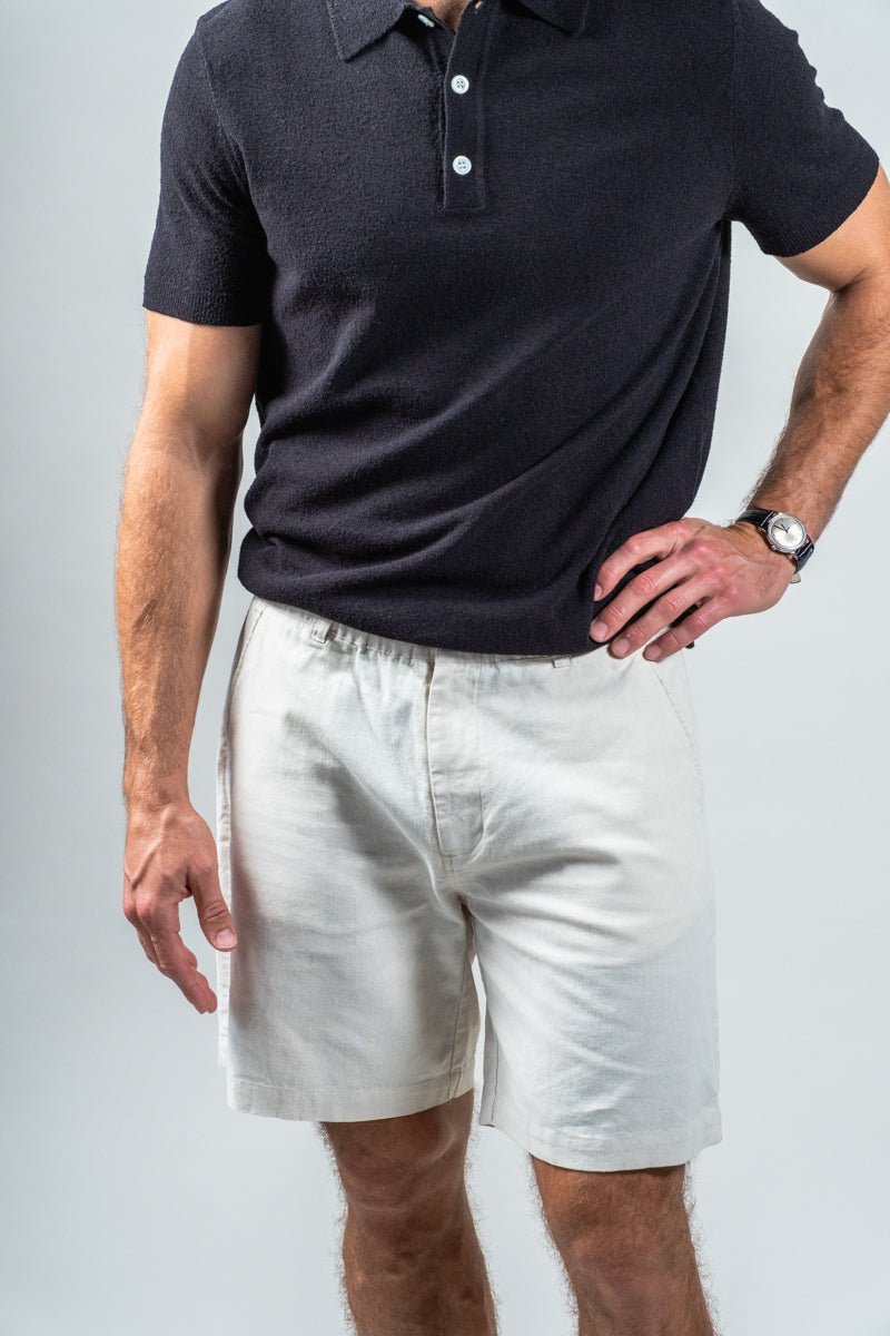 Ivory Cotton Linen Field Shorts