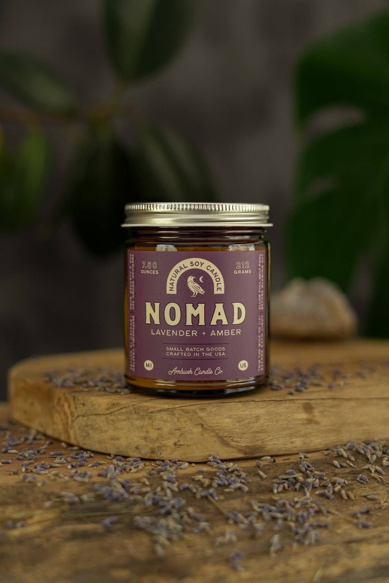 Nomad | Lavender + Amber Soy Candle: 7.5oz