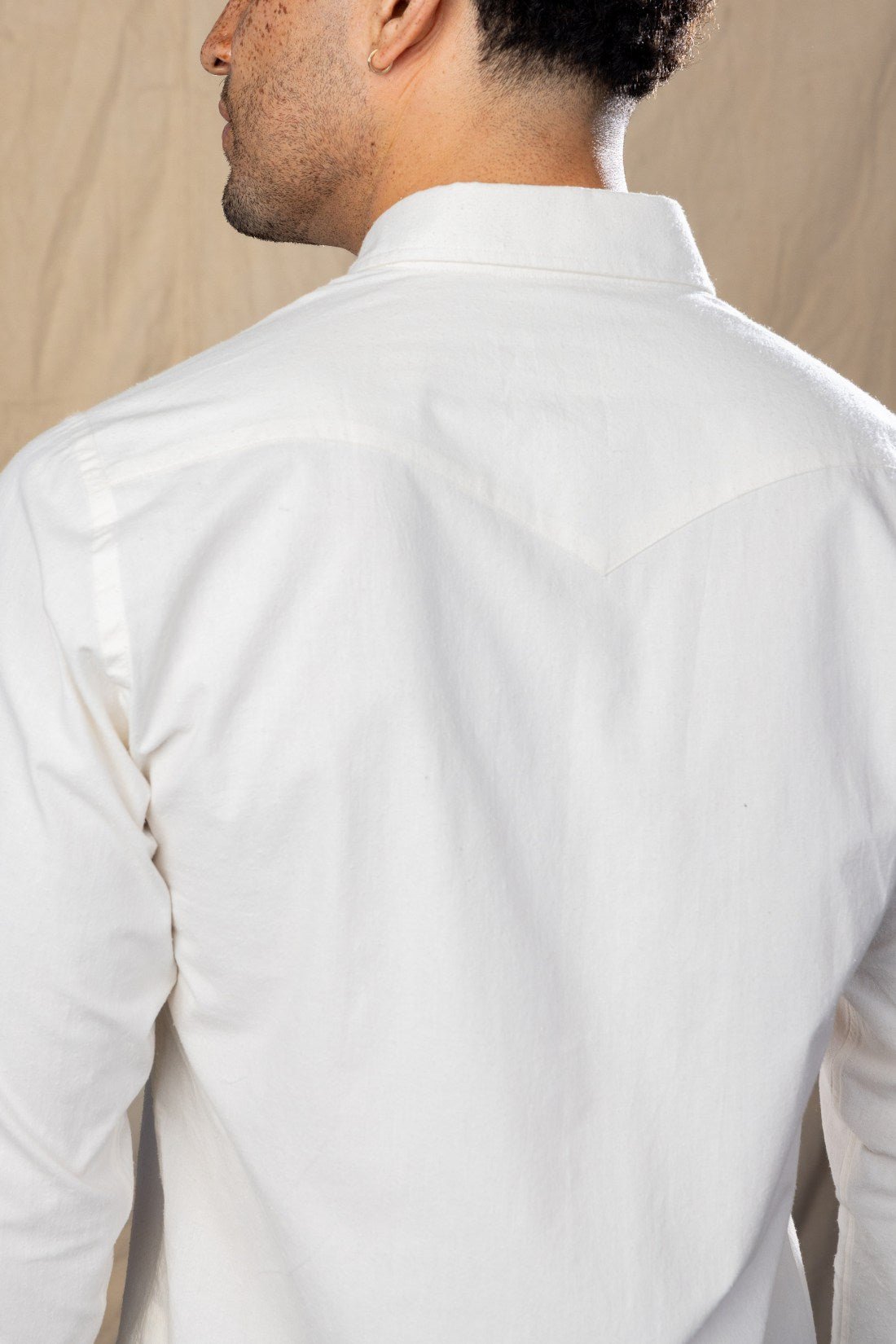 Cotton Silk Ivory Pearl Snap Western