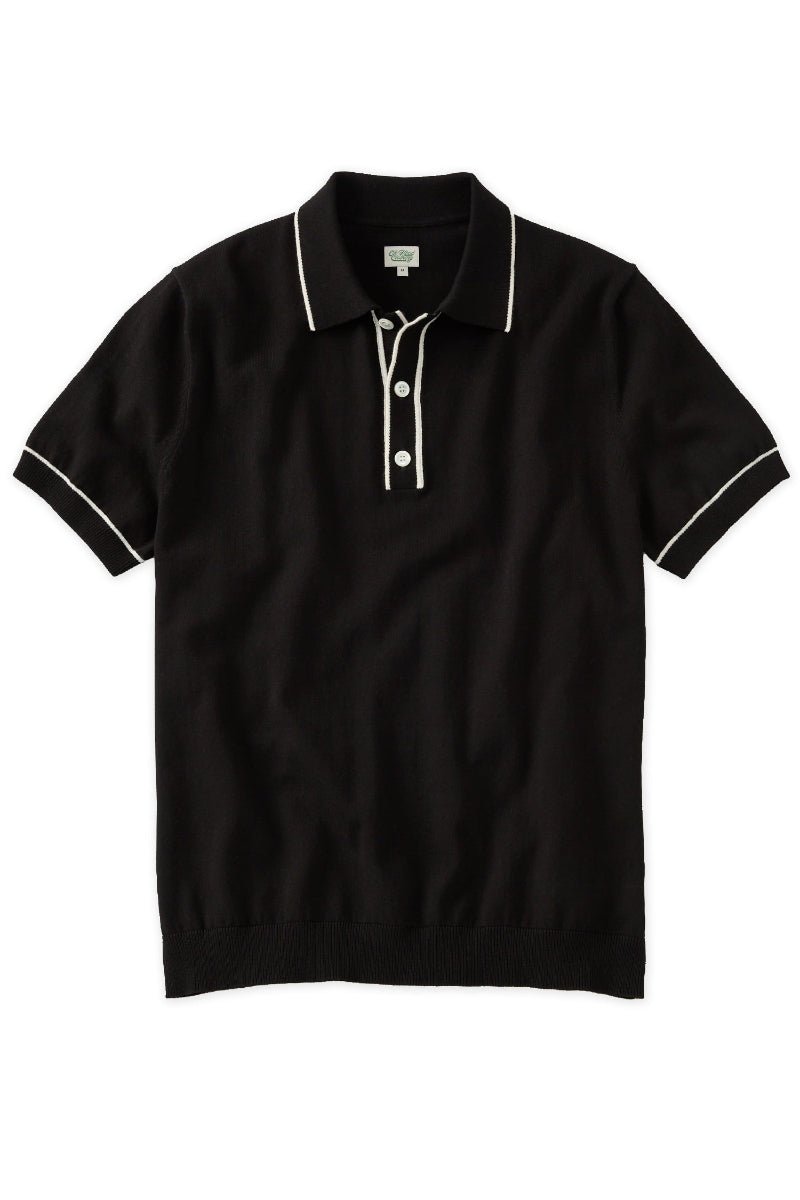 Black and White Tipped Cotton Polo