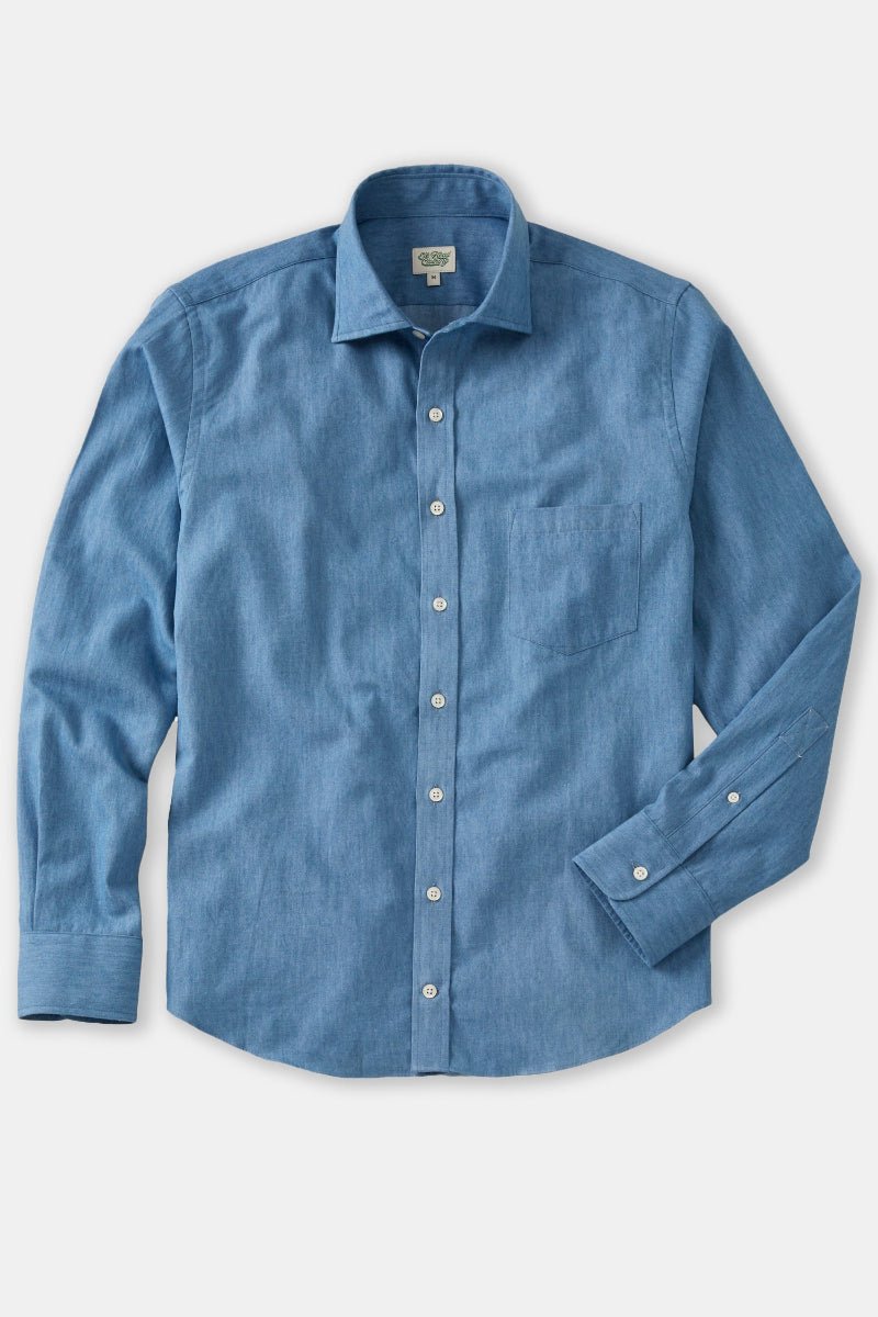 Light Denim Spread Collar