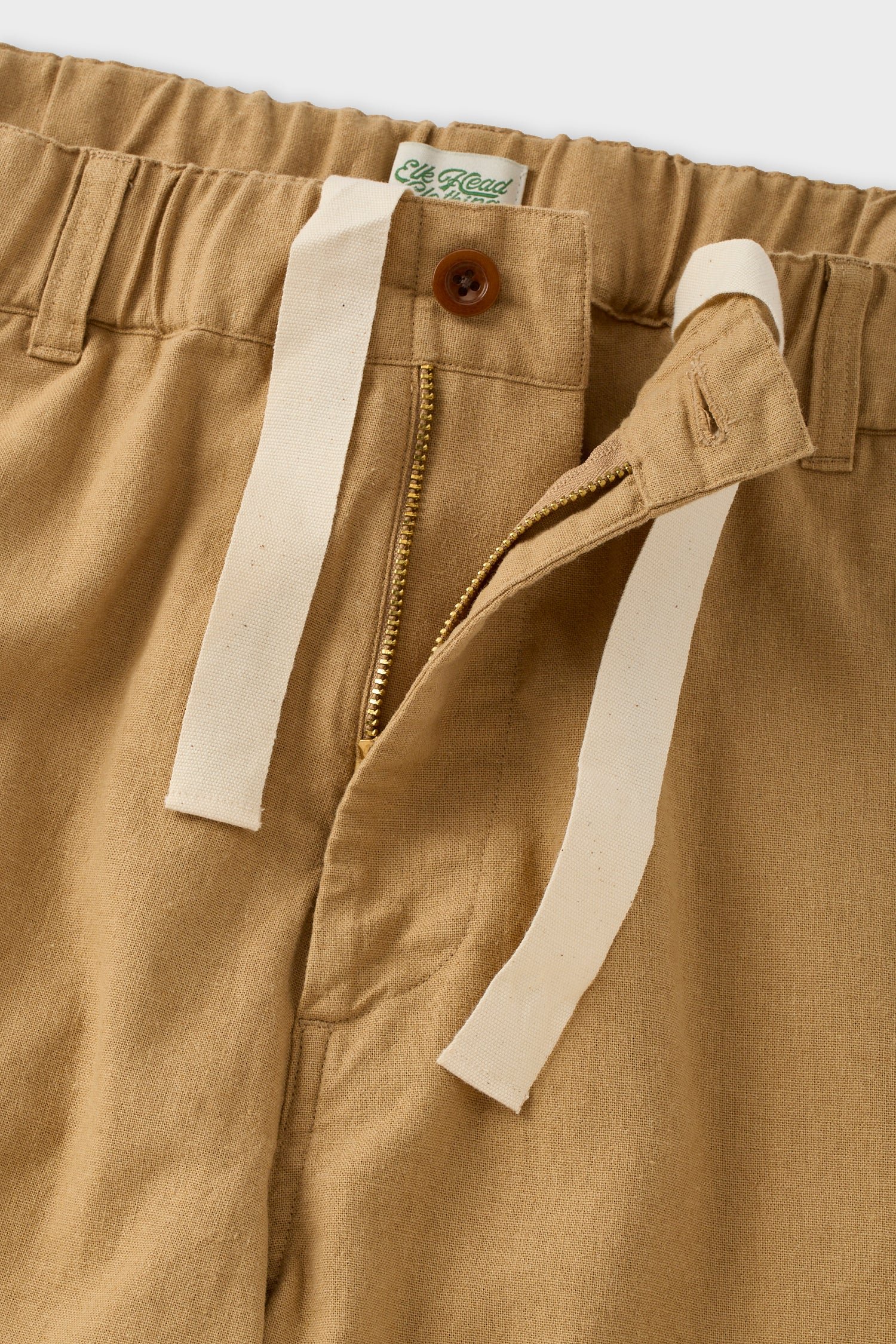 Tan Cotton Linen Field Shorts