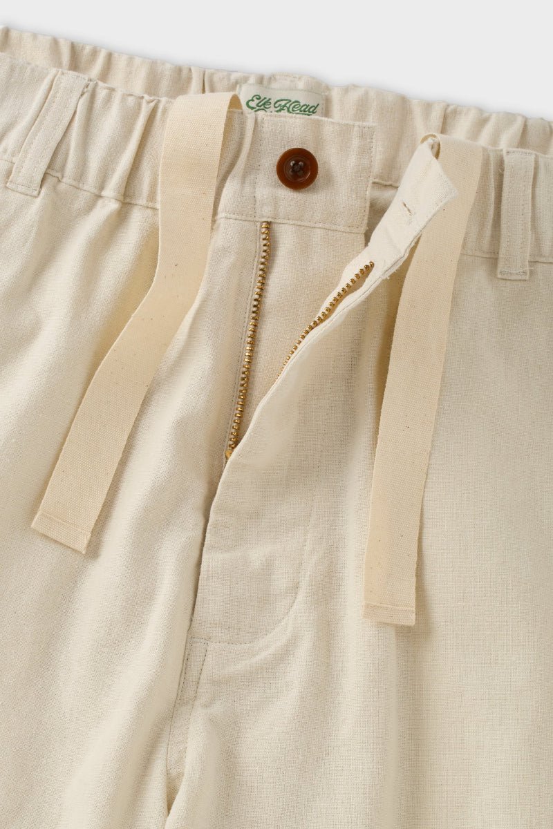 Ivory Cotton Linen Field Shorts
