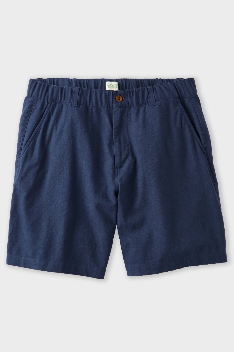 Navy Cotton Linen Field Shorts