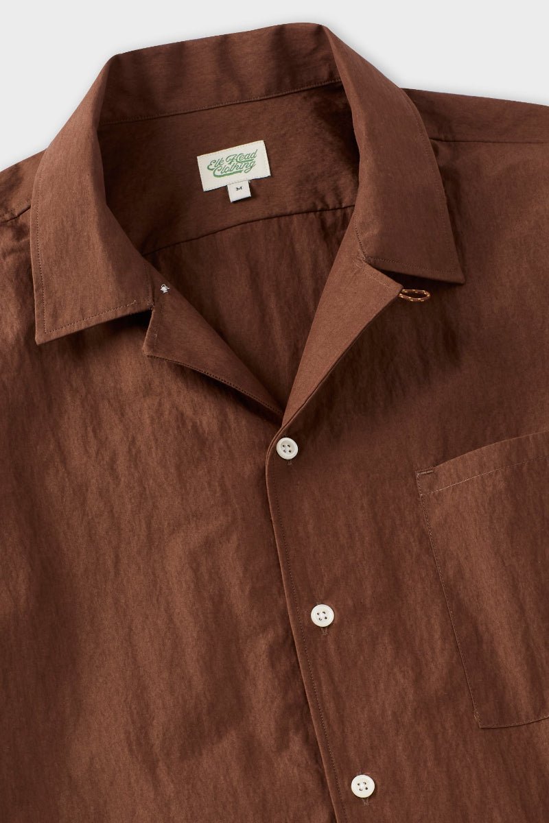 Brown Supima Cotton Camp Collar