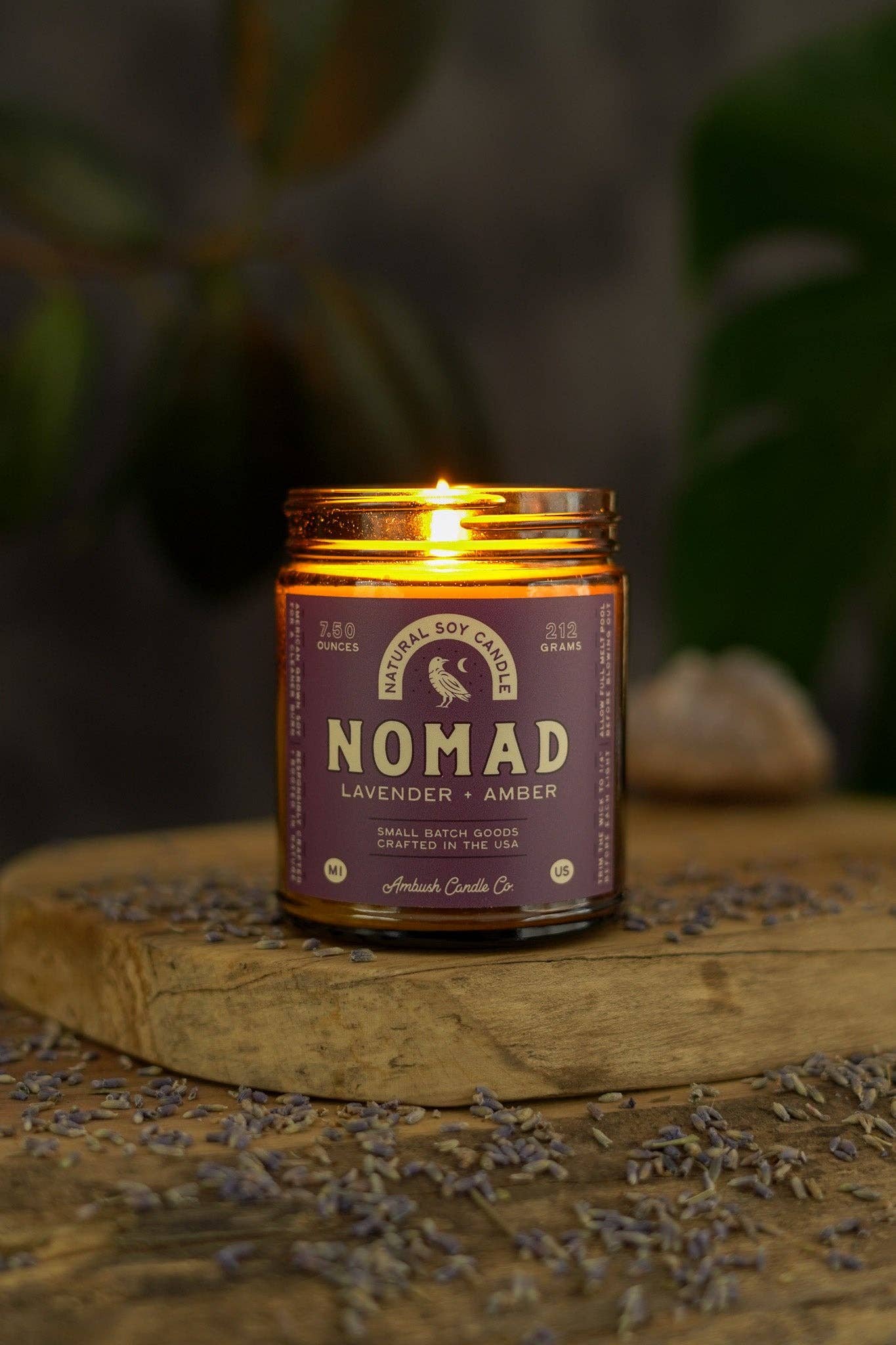 Nomad | Lavender + Amber Soy Candle: 12.5oz